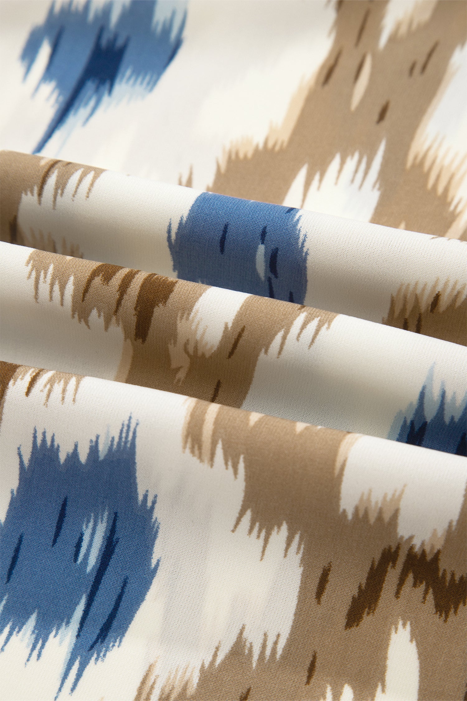 Bohemian Blue and Khaki Ikat Print Maxi Dress