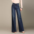 Ladies' Fashion Wide Leg Jeans - Loose Fit, Large Size