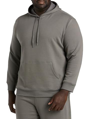 Men's Big & Tall Fleece Pullover Hoodie – Cozy Cotton Blend Sweatshirt with Kangaroo Pocket