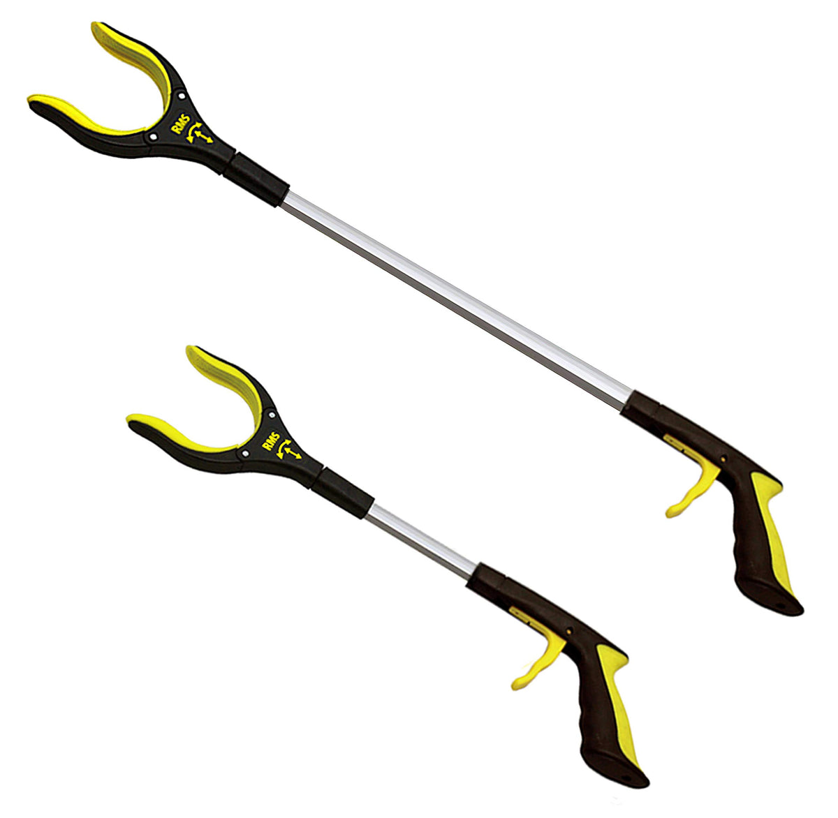 DualReach Handy Grabbers Set - 34" & 21" with Rotating Jaws