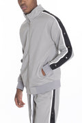 Snap button track jacket - Grey