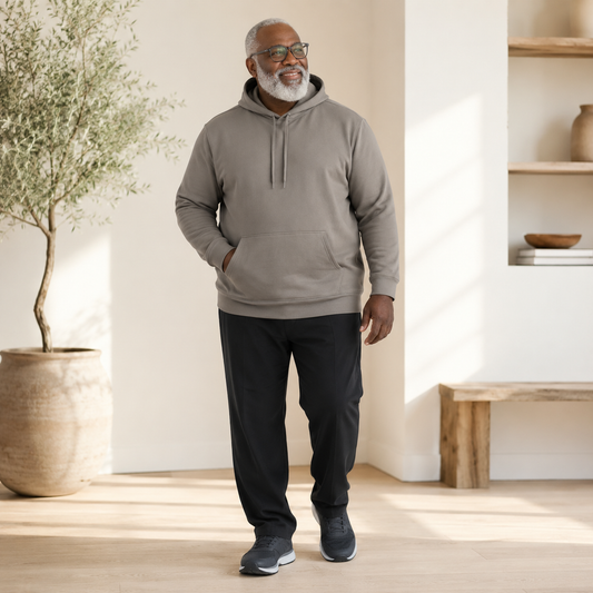 Men's Big & Tall Fleece Pullover Hoodie – Cozy Cotton Blend Sweatshirt with Kangaroo Pocket