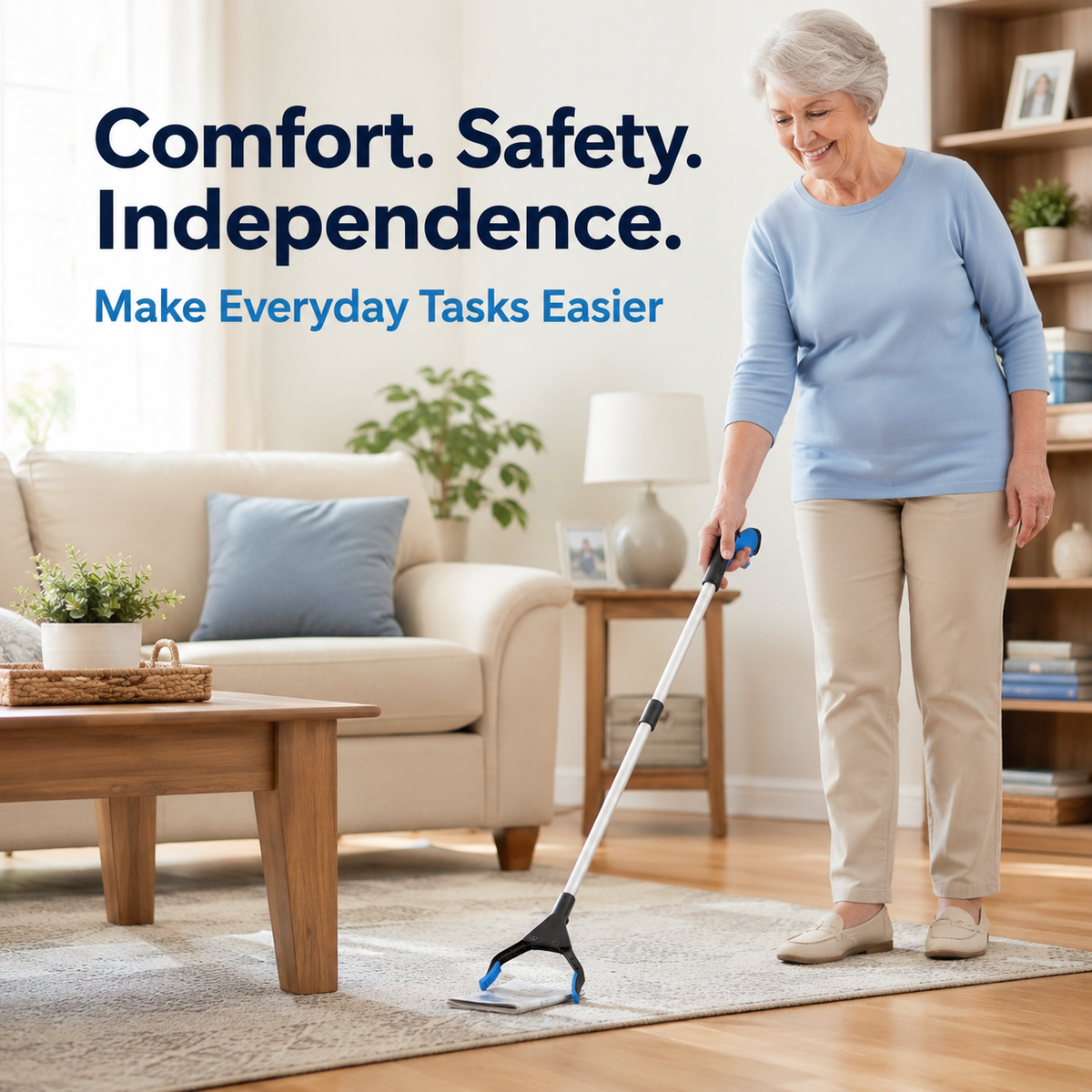 32" Foldable Grabber Reacher Tool – Rotating Jaw Lightweight Mobility Aid for Seniors