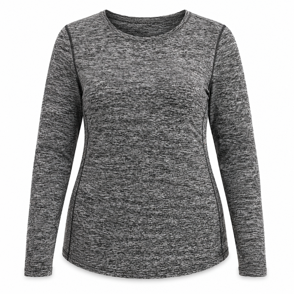 Women's Plus Size Fleece-Lined Thermal Workout Shirt – Long Sleeve Athletic Running Top