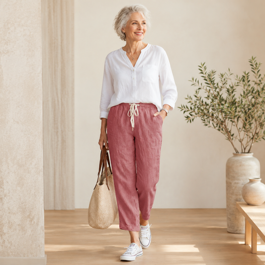 Women's Casual Cotton Drawstring Pants – Loose Fit Y2K Elastic Waist Trousers
